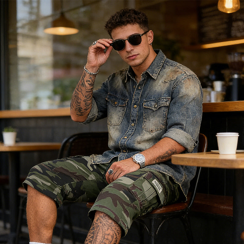 🎁2026 New Arrivals 49% OFF💖Men's Camouflage Cargo Shorts – Multi-Pocket, Adjustable Waist & Breathable Fabric 4