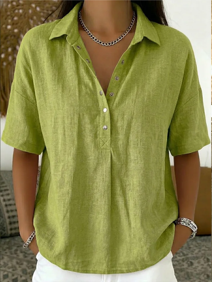 Blouse with Collar and Button