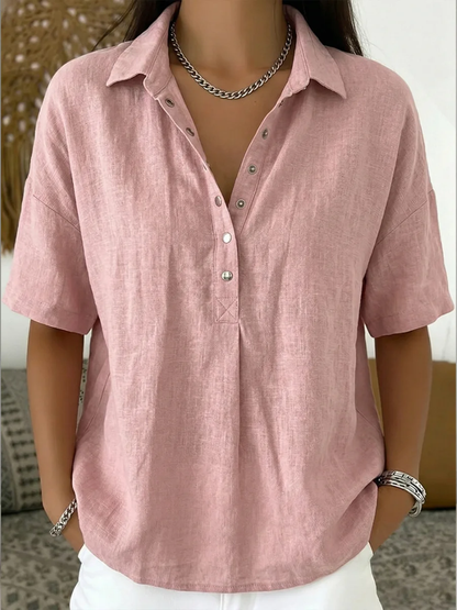 Blouse with Collar and Button