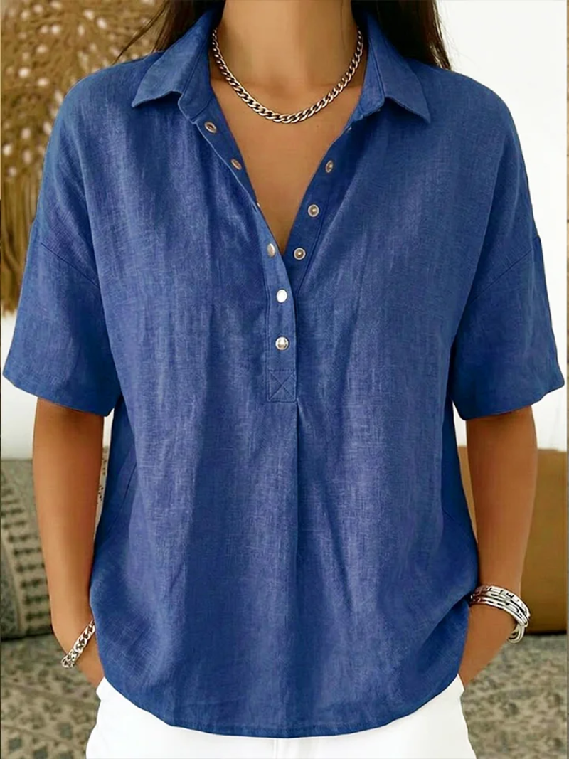 Blouse with Collar and Button