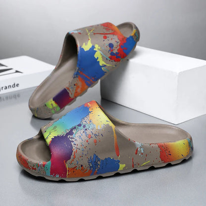 The Belfaire Paint Splash Slides Lightweight Cloud-Soft EVA Foam