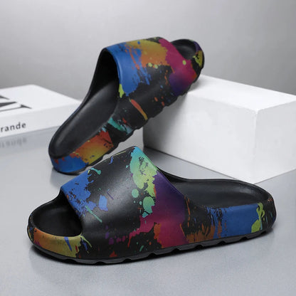 The Belfaire Paint Splash Slides Lightweight Cloud-Soft EVA Foam