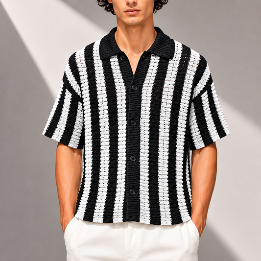 Vincenzo Stripe Knit Polo
