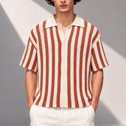 Vincenzo Stripe Knit Polo