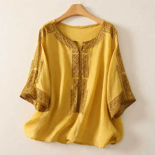 Celine Cotton Linen Blouse