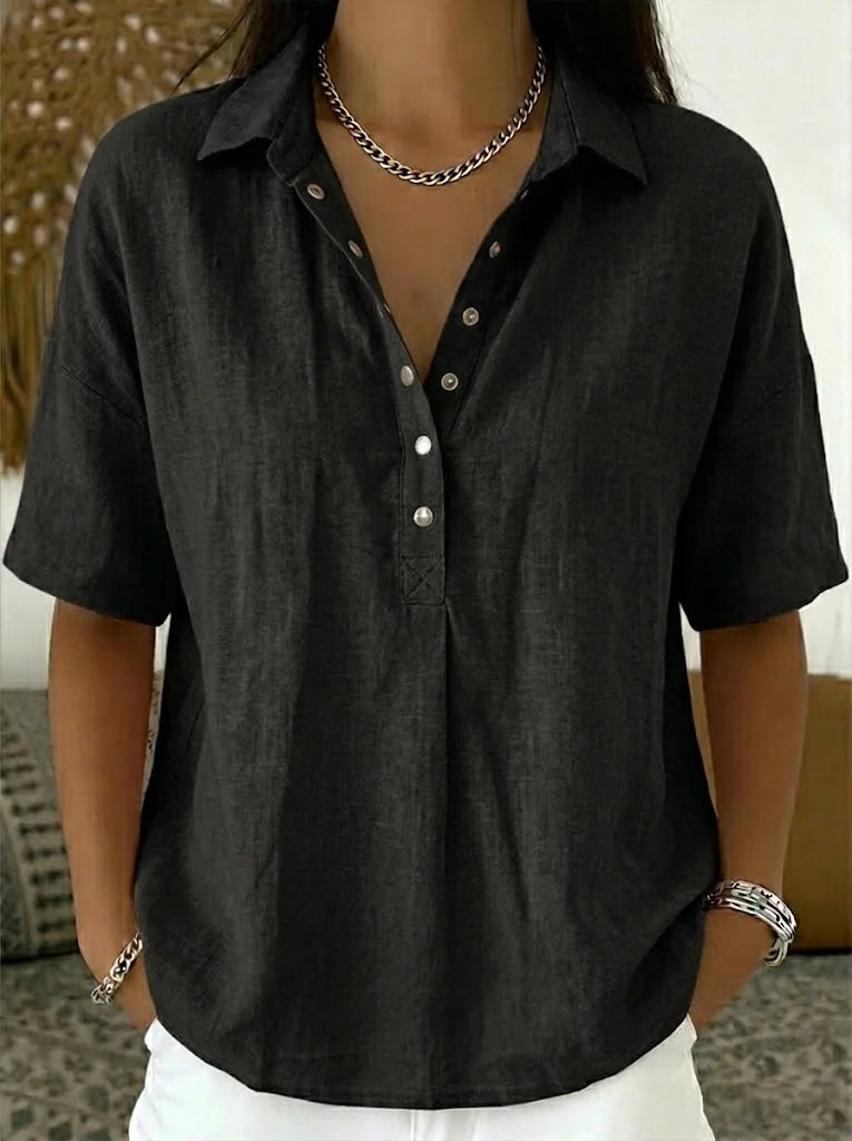 Blouse with Collar and Button