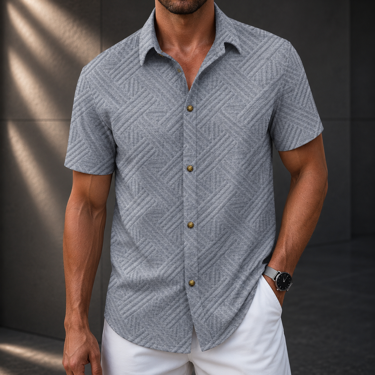 Riviera Textured Button-Up 4