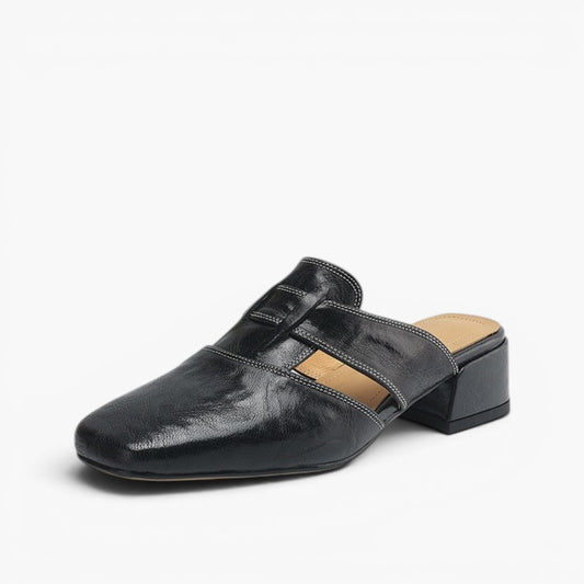 Rosel Square-Toe Leather Mules