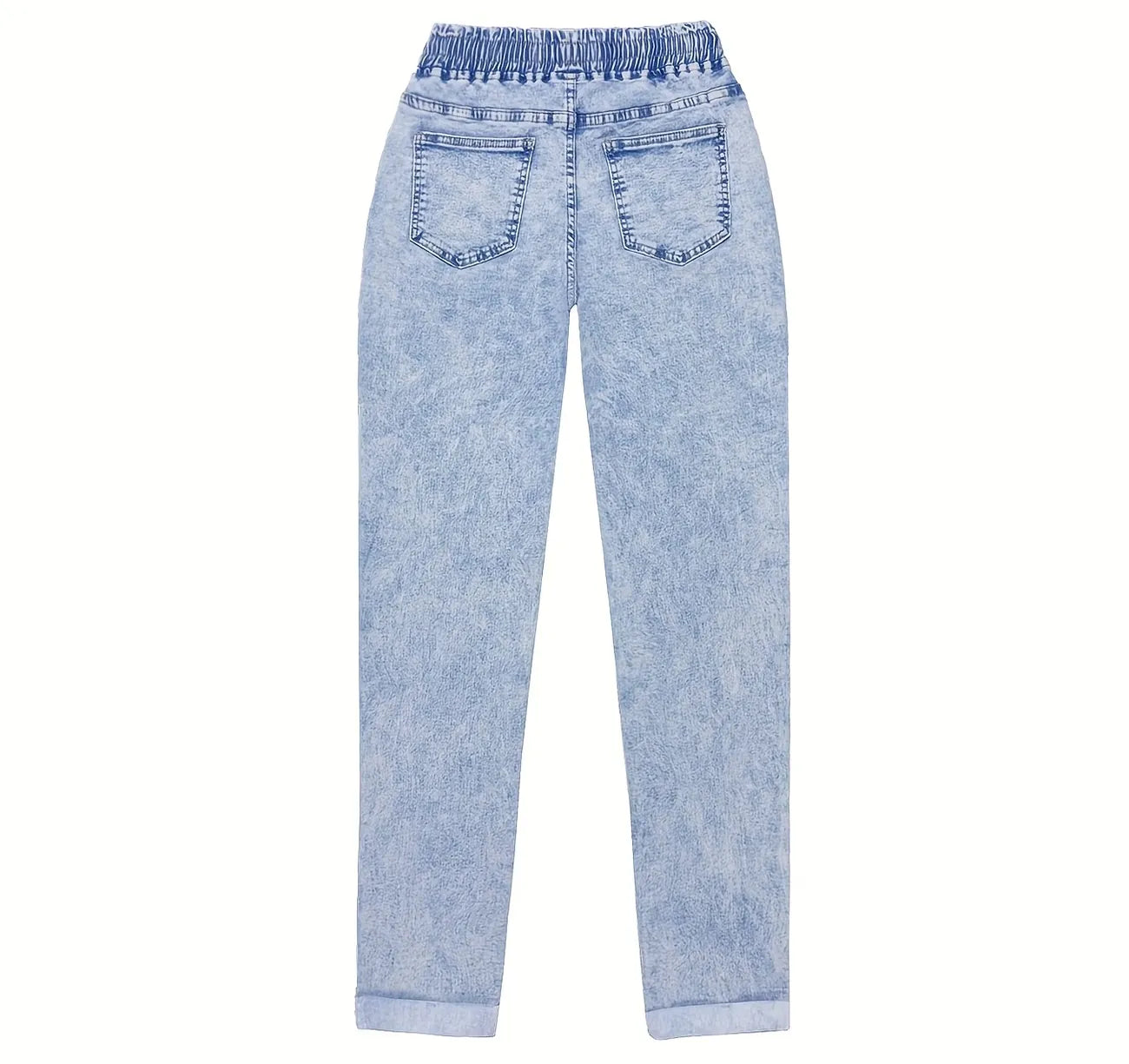 Women's Drawstring Tapered Denim Pants 4