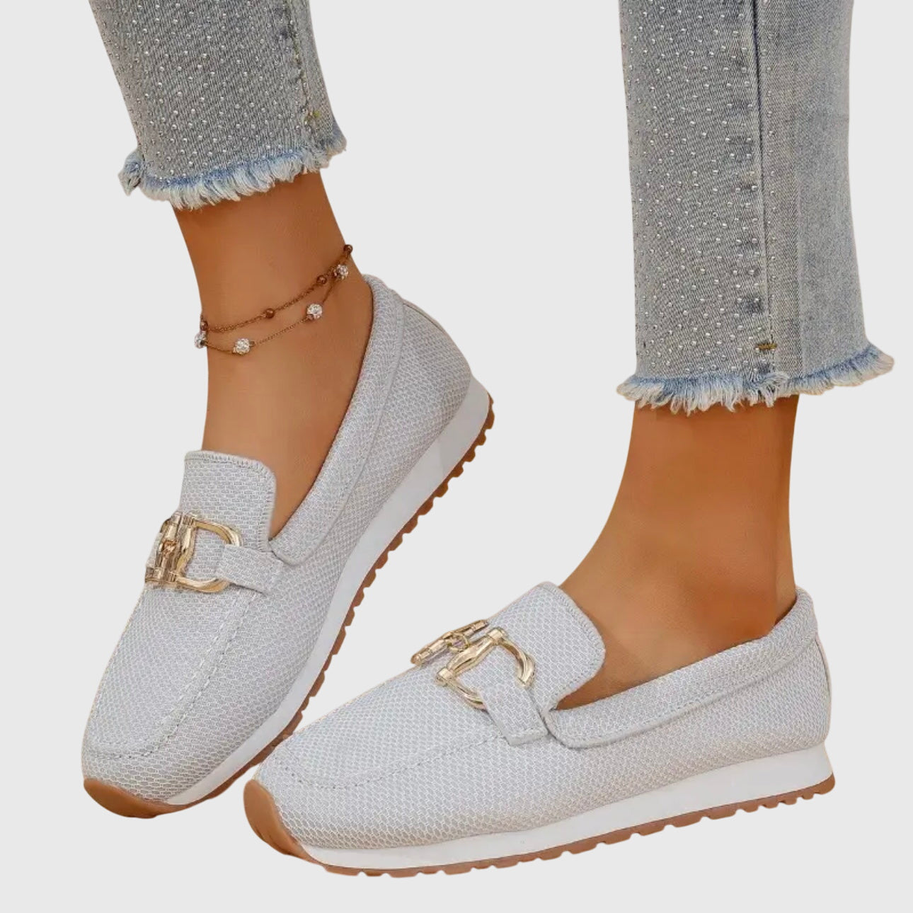 Women's Slip-On Sneakers White Breathable Orthopedic 6