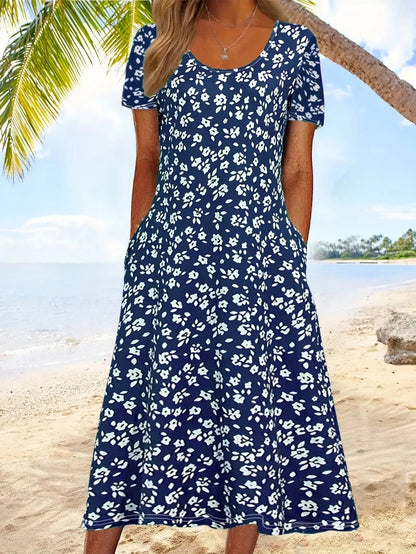 Women’s Summer Floral Print Vacation Midi Dress 3