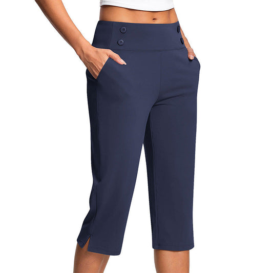 Women's Yoga Pants Black High Waisted Tummy Control Polyester 0