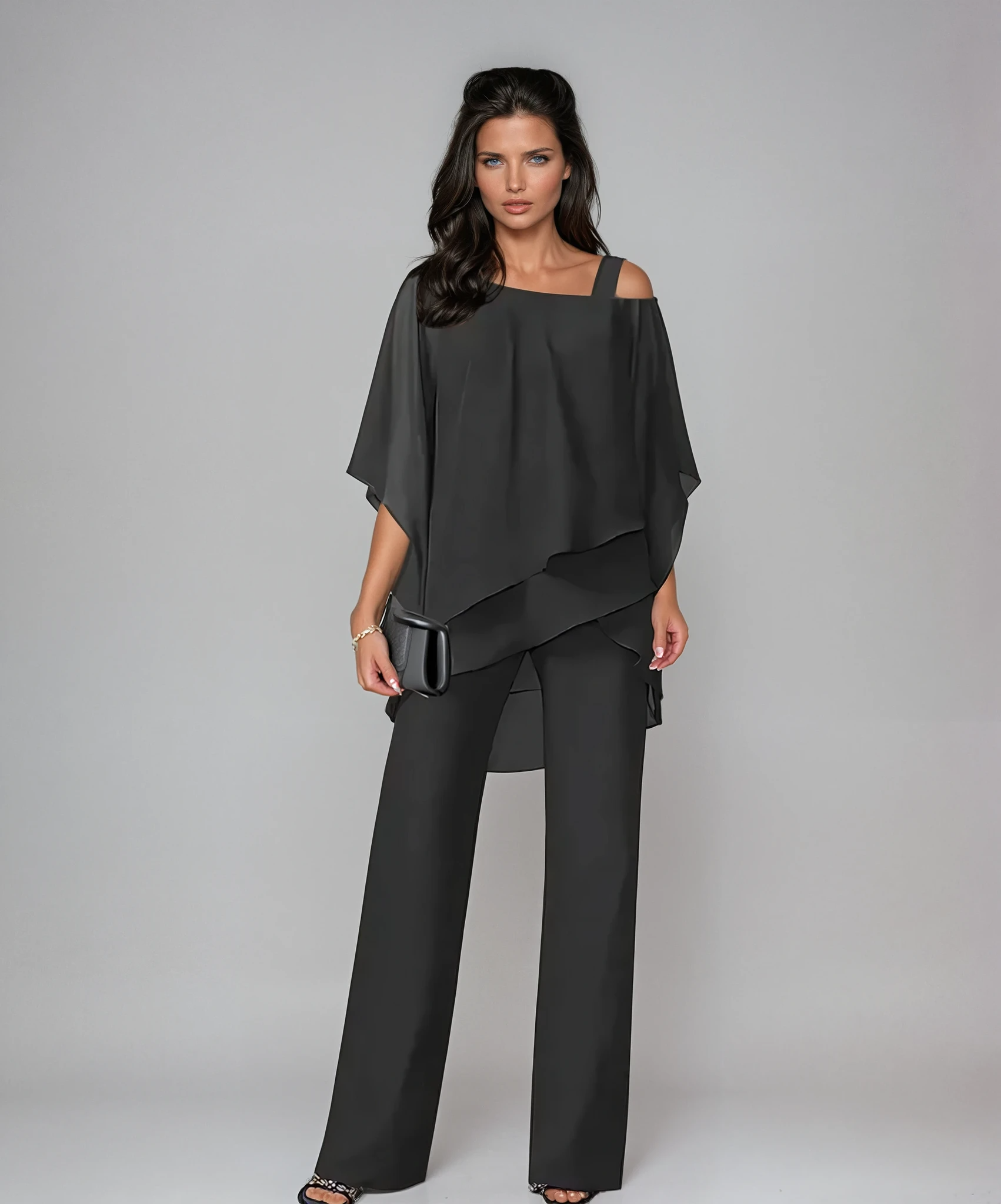 Grayson & Porter Mariella Women's Two-Piece Layered Set Wide-Leg Pants